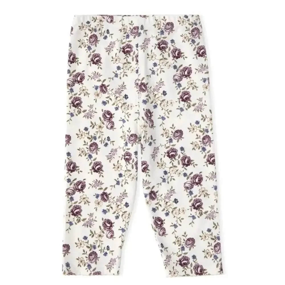 New baby girl flowered pull on pants 3-6 months